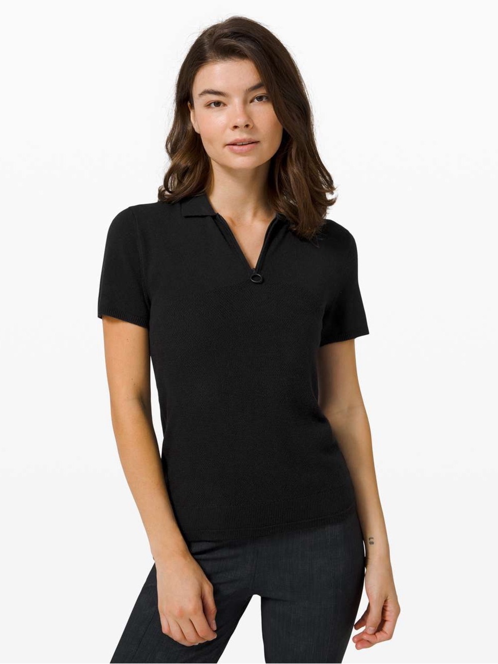 Lululemon City Calm Short Sleeve Sweater Cashmere Polo